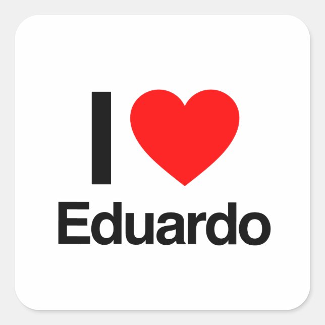 i kärlek eduardo fyrkantigt klistermärke (Framsida)