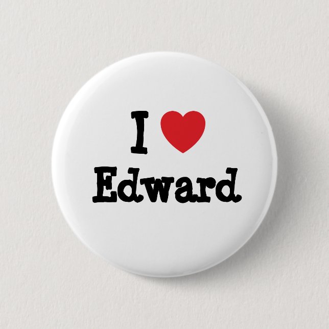 I kärlek Edward hjärta T-Shirt Knapp (Framsida)