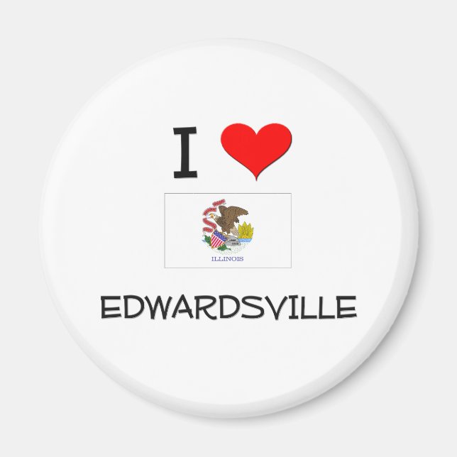 I Kärlek EDWARDSVILLE Illinois Magnet (Framsidan)