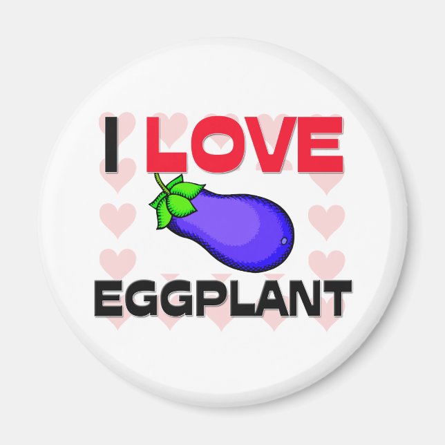 I Kärlek Eggplant Magnet (Framsidan)