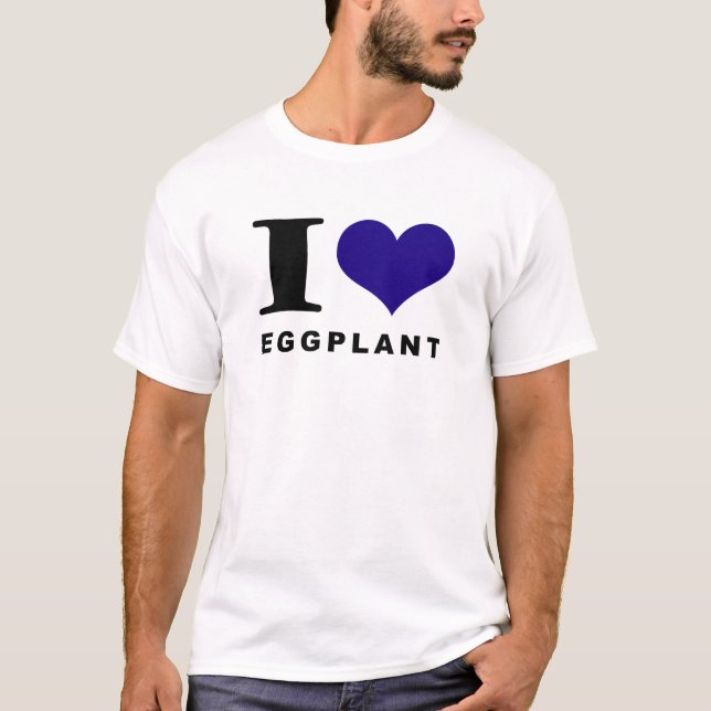 I kärlek Eggplant T Shirt (Framsida)