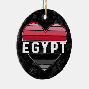 I Kärlek Egypten, egyptiskt hjärta Julgransprydnad Keramik