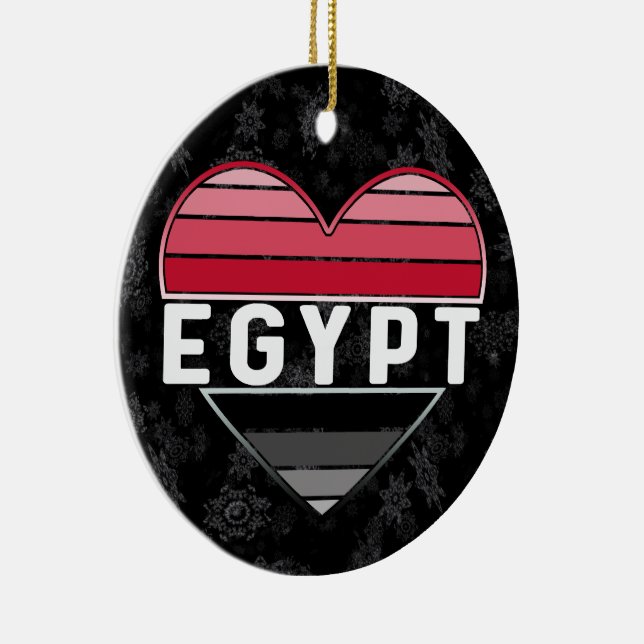 I Kärlek Egypten, egyptiskt hjärta Julgransprydnad Keramik (Höger)