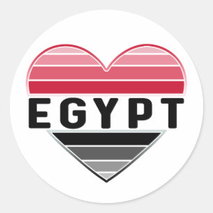 I Kärlek Egypten, egyptiskt hjärta Runt Klistermärke
