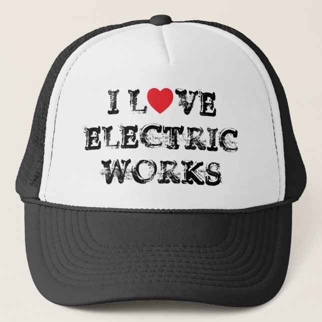 I Kärlek Electric Works™ Truckerkeps (Framsida)