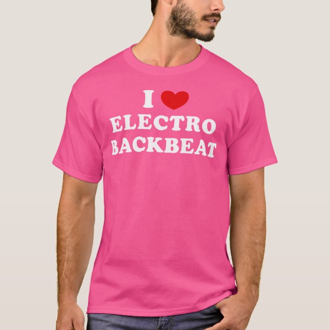 I Kärlek Electro-ryggslag i hjärt- och elektrorygg T Shirt (Framsida)