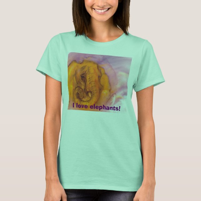 I kärlek elefanter! t shirt (Framsida)