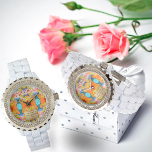 I Kärlek Elegant Abstrakt Deco White Rhinestone Armbandsur