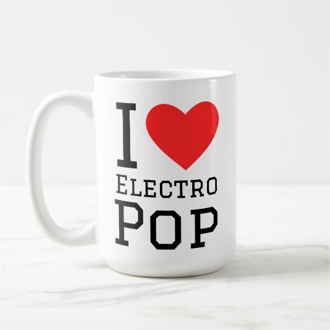 I kärlek elektropop kaffemugg (Vänster)