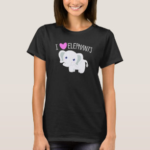 I KÄRLEK ELEPHANTS Cute Heart Småbarn Girls Kids A T Shirt