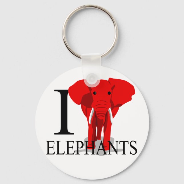 I Kärlek Elephants Keychains Nyckelring (Framsida)
