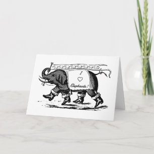I Kärlek Elephants Kort