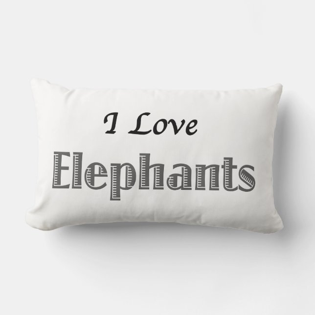 I Kärlek Elephants Lumbarkudde (Framsida)