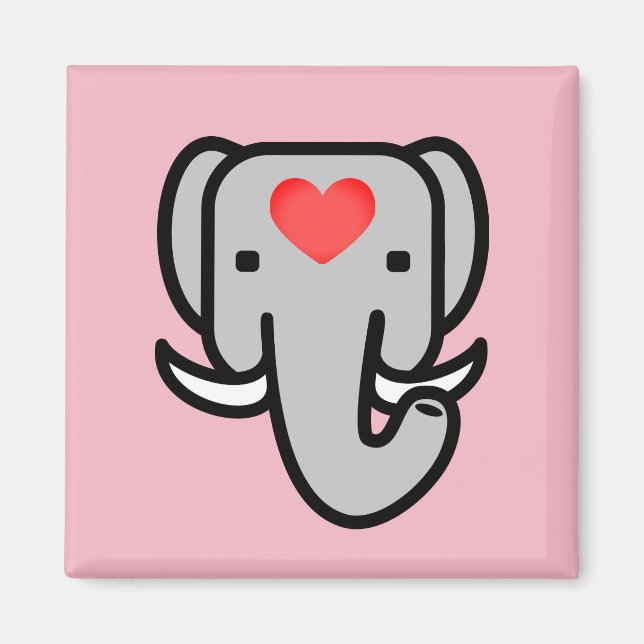 I Kärlek Elephants Magnet (Framsidan)