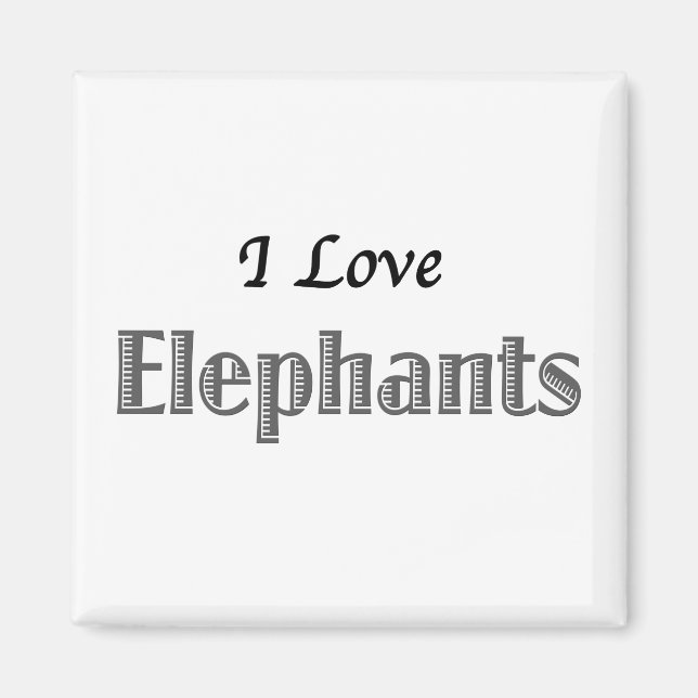 I Kärlek Elephants Magnet (Framsidan)