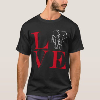 I Kärlek Elephants - Mörk Färgad Tee
