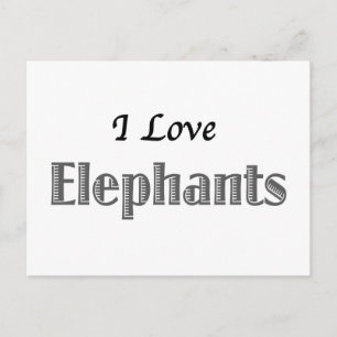 I Kärlek Elephants Vykort
