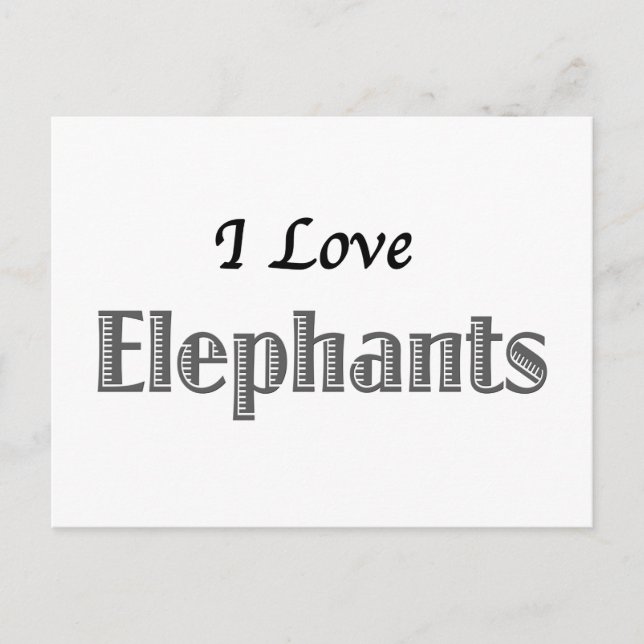 I Kärlek Elephants Vykort (Framsida)