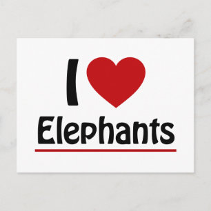 I kärlek Elephants Vykort