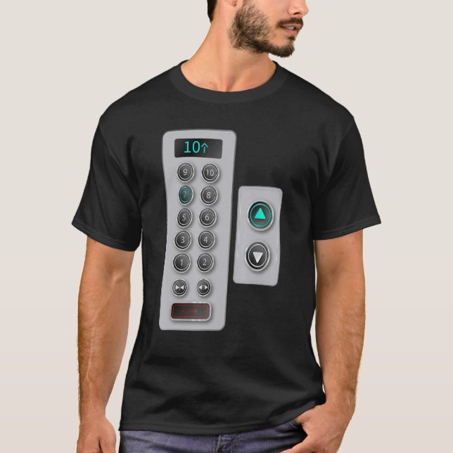 I Kärlek Elevator Cute Elevator Buttons Mechanic C T Shirt (Framsida)