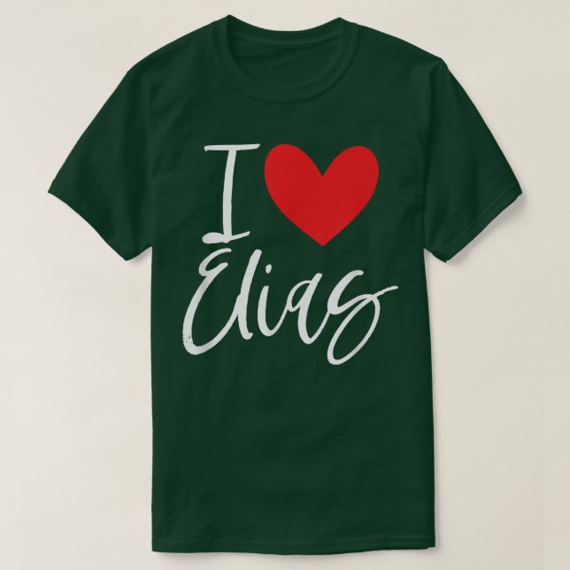 I Kärlek Elias Namn Personlig Girl Woman BFF Frie T Shirt (Design framsida)