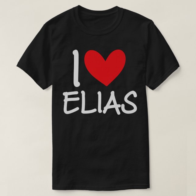 I Kärlek Elias Namn Personlig Manar Guy BFF Friend T Shirt (Design framsida)