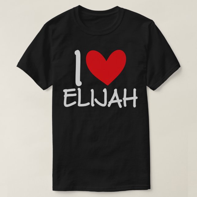 I Kärlek Elijah Namn Heart Personlig Manar Guy BFF T Shirt (Design framsida)