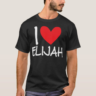 I Kärlek Elijah Namn Heart Personlig Manar Guy BFF T Shirt