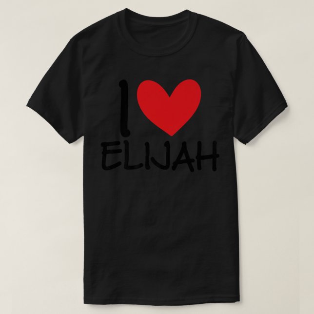 I Kärlek Elijah Namn Heart Personlig Manar Guy BFF T Shirt (Design framsida)