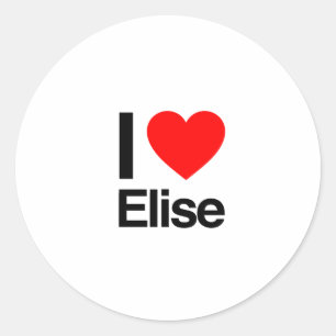 i kärlek elise runt klistermärke