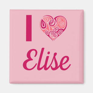 I Kärlek Elise Tribal Heart Magnet