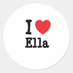 I kärlek Ella eart T-Shirt Runt Klistermärke