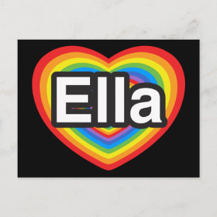 I kärlek Ella. Jag kärlek du Ella. Hjärta Vykort