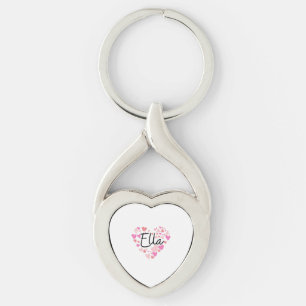 I kärlek Ella Twisted Heart Silverfärgad Nyckelring