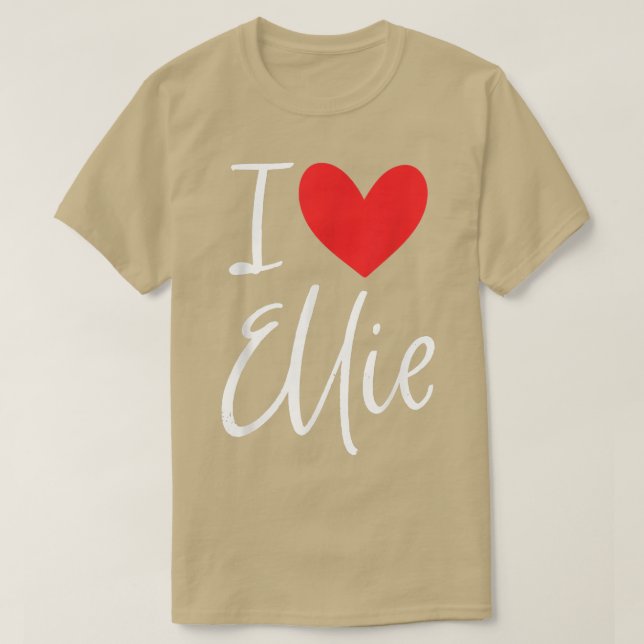 I Kärlek Ellie Namn Personlig Girl Woman Bff Frie T Shirt (Design framsida)