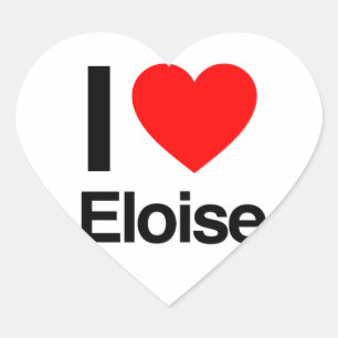 i kärlek eloise hjärtformat klistermärke