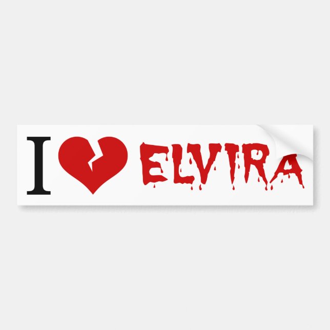 I Kärlek Elvira Broken Heart Bildekal (Framsidan)