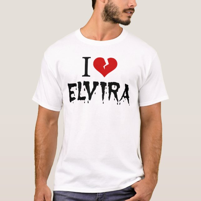 I Kärlek Elvira Broken Heart T Shirt (Framsida)
