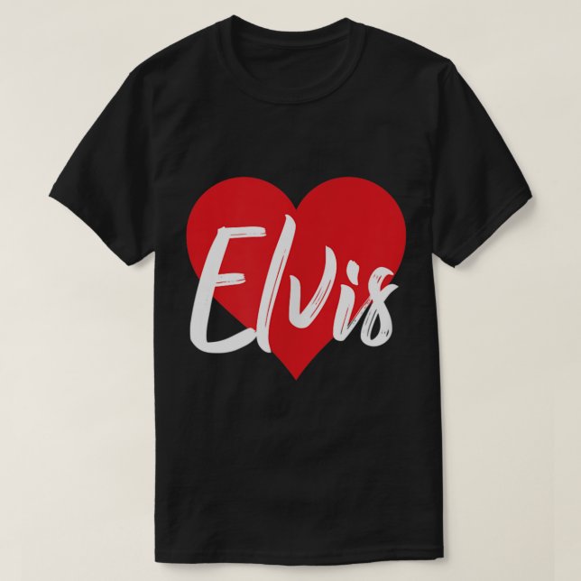 I Kärlek Elvis First Namn T Shirt (Design framsida)