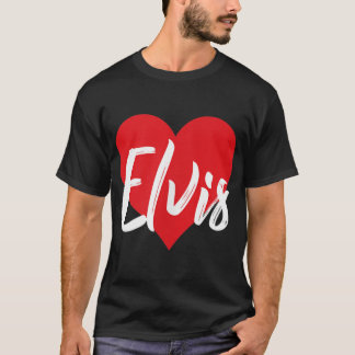 I Kärlek Elvis First Namn T Shirt