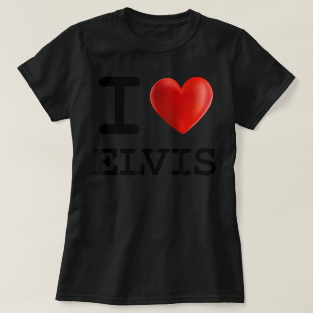 I Kärlek ELVIS Heart Namn T Gift T Shirt (Design framsida)