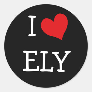 I Kärlek Ely Runt Klistermärke