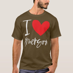 I Kärlek Emerson Namn Personlig Girl Woman BFF for T Shirt