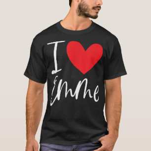I Kärlek Emme Namn Personlig Girl Woman BFF Frien T Shirt