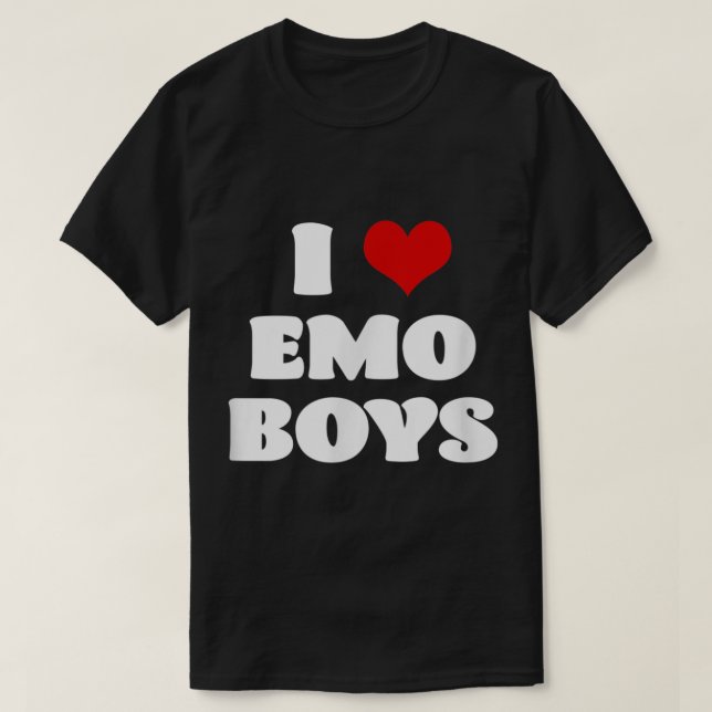I Kärlek Emo Boys Shirt I Heart Emo Boys T Shirt (Design framsida)