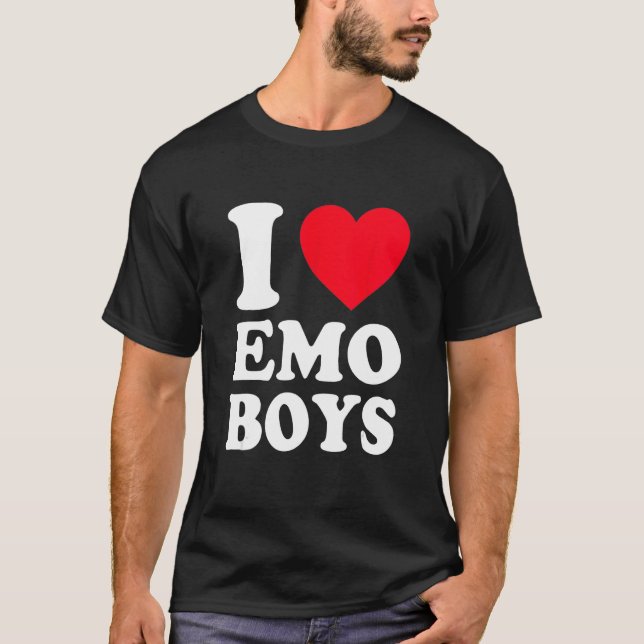 I Kärlek Emo Boys T Shirt (Framsida)