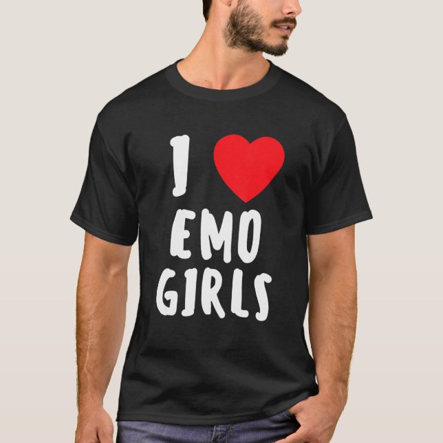 I Kärlek Emo Girls I Heart Emo Girls 14 T Shirt (Framsida)