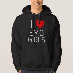I Kärlek Emo Girls I Heart Emo Girls 1 Hoodie