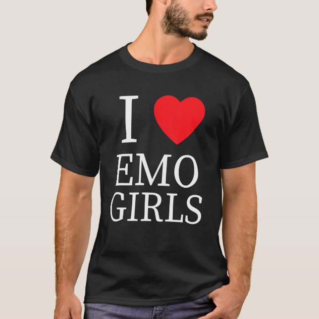 I Kärlek Emo Girls I Heart Emo Girls 4 T Shirt (Framsida)