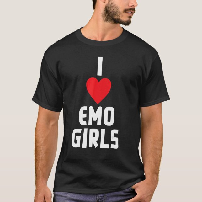 I Kärlek Emo Girls T Shirt (Framsida)